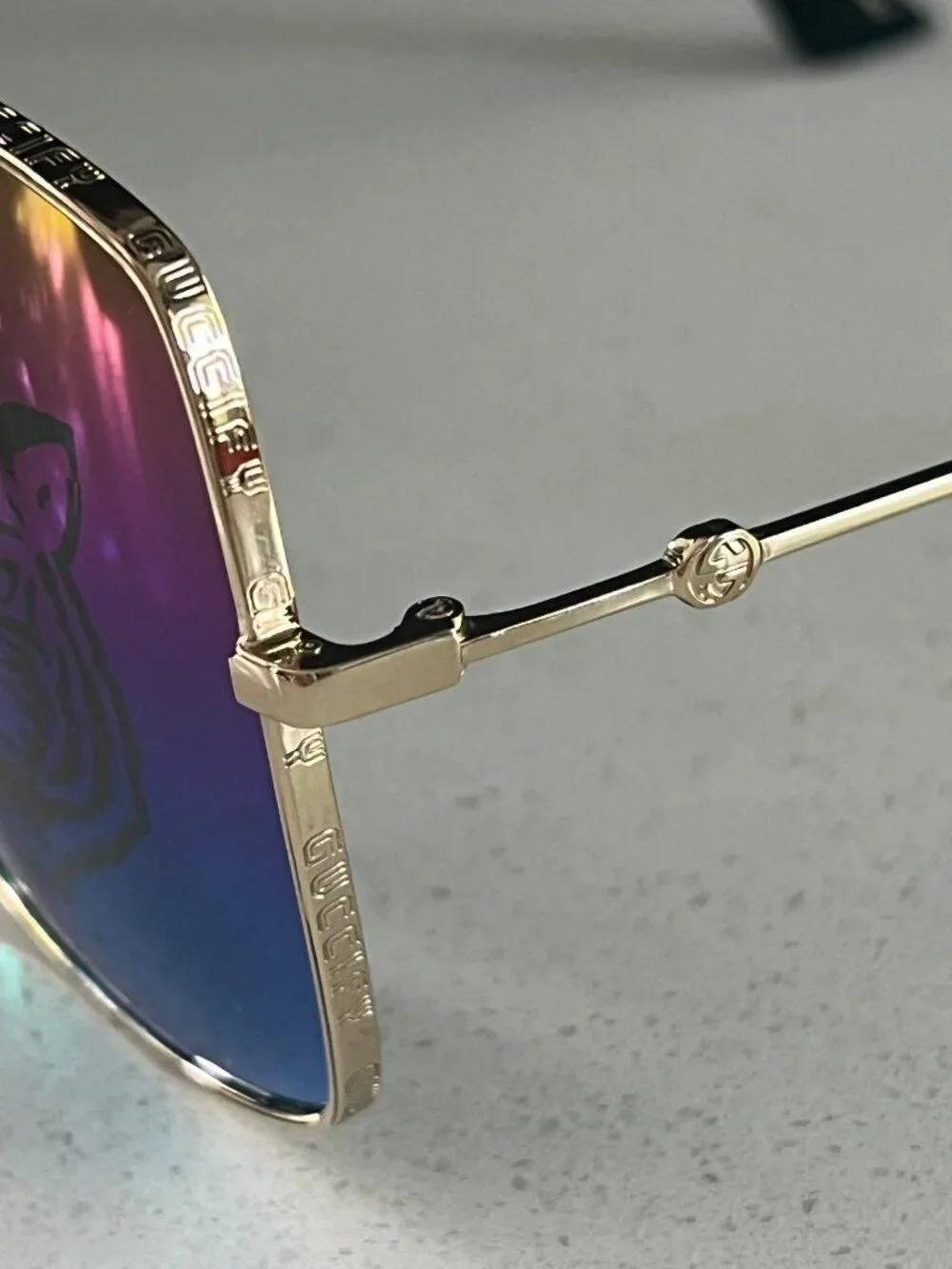 Gucci GG0414S square tiger sunglasses